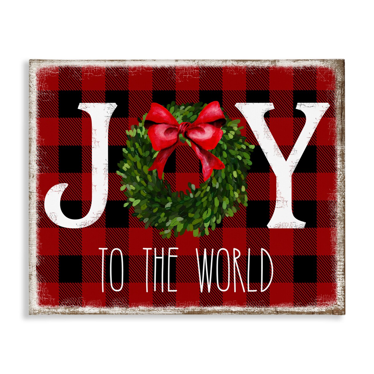 Stupell Industries Charming Christmas Buffalo Plaid Canvas Wall Art